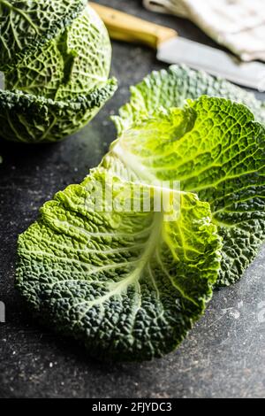 Verde cavolo verza Foto Stock