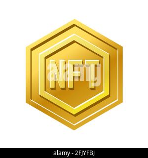 Icona token non fungibile FFT. Сrypto valuta Illustrazione Vettoriale