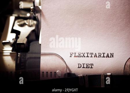 Frase di dieta Flexitarian scritta con una macchina da scrivere. Foto Stock