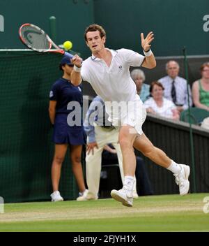 WIMBLEDON 2009 7° GIORNO. 29/6/09. ANDY MURRAY V STANISLAS WAWRINKA. IMMAGINE DAVID ASHDOWN Foto Stock