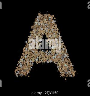 Oro chiaro una lettera sullo sfondo. Il rendering 3D Foto Stock