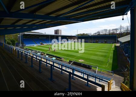 Halifax, Inghilterra - 25 Aprile 2021 - Vista Generale, lo Stadio Shay prima del Campionato Betfred di Rugby League Halifax vs Toulouse Olympique XIII allo Stadio Shay, Halifax, Regno Unito Foto Stock