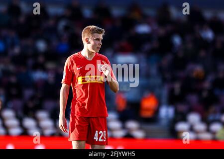 Farum, Danimarca. 26 Apr 2021. Oliver Antman (42) del FC Nordsjaelland visto durante il 3F Superliga match tra FC Nordsjaelland e FC Midtjylland a destra a Dream Park a Farum. (Photo Credit: Gonzales Photo/Alamy Live News Foto Stock