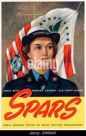 Locandina di reclutamento femminile americana, WW2: Unisciti agli SPARS, Women's Reserve - US Coast Guard (USCG), 1941-1945 Foto Stock