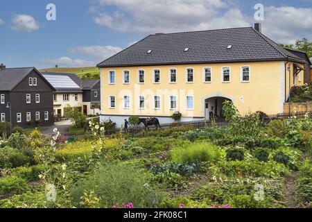 Steinbach an Der Haide-vista sul letto di piantagione sulla Eastern Village Road Foto Stock