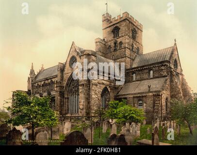 Carlisle Cathedral, Cumbria, Inghilterra circa 1890-1900 Foto Stock