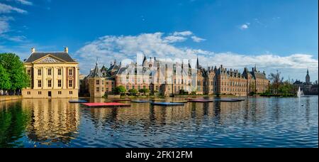 Hofvijver e Binnenhof , l'Aia Foto Stock