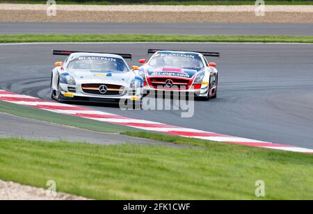 La Mercedes-Benz SLS AMG partecipa alla FIA GT3 Campionato europeo al circuito di Mosca nella regione di Mosca Foto Stock