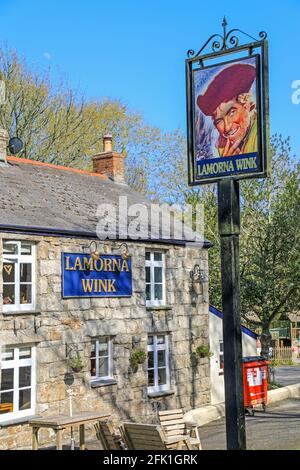 Il pub Lamorna Wink, o casa pubblica, Lamorna Cove, Cornovaglia, West Country, Inghilterra, Regno Unito Foto Stock