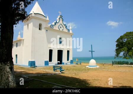 santa cruz cabralia, bahia, brasile - 6 novembre 2008: Vista della chiesa nel centro storico della città di Santa Cruz Cabralia. Foto Stock