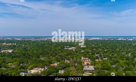 Vista aerea del centro di Mobile, Alabama Foto Stock