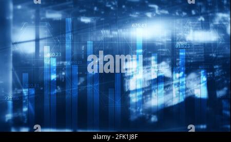 Sfondo universale. Diagrammi con numeri sullo sfondo della città. Foto Stock