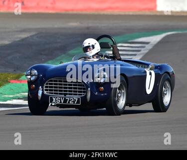 Justin Beckett, AC Ace Bristol, FISCAR Historic 50's, Hawthorn Trophy Cars, Hawthorn International e Tom Cole Trophies Race per le gare sportive degli anni '50 Foto Stock