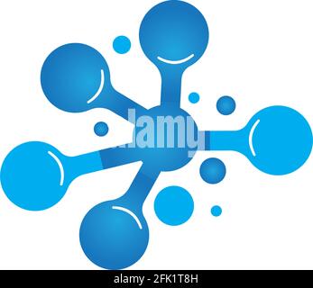 Simbolo di molecola modello logo illustrazione vettoriale design Illustrazione Vettoriale