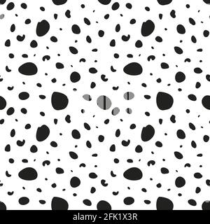Motivo senza giunture con punti rotondi irregolari monocromatici. Trama astratta ripetibile. Illustrazione Vettoriale