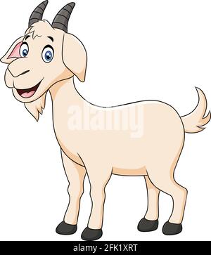 Simpatico Goat animale cartoon illustrazione Illustrazione Vettoriale