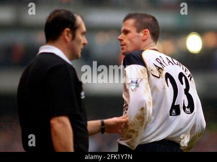 FA CUP ARSENAL V LIVERPOOL 27/1/2002 CARRAGITER IN PROCINTO DI ESSERE INVIATA FOTO DAVID ASHDOWN.FA CUP Foto Stock