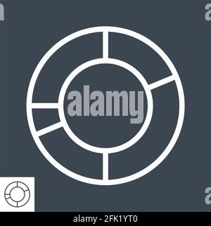 Grafico a torta vettore correlati Icona Linea Illustrazione Vettoriale