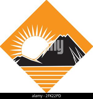 Logo Sun e i simboli Stella icona Vettore WEB Illustrazione Vettoriale