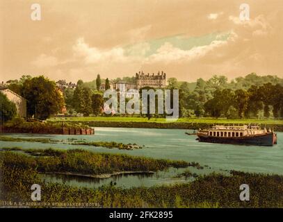 The Star and Garter Hotel a Richmond e il fiume Tamigi circa 1890-1900 Foto Stock