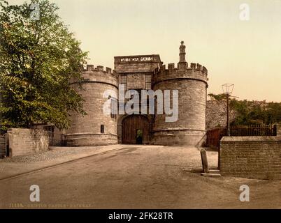 Castello di Skipton nello Yorkshire circa 1890-1900 Foto Stock