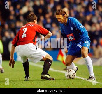 BIRMINGHAM CITY V MAN UTD 4/2/2003 IMMAGINE DUGARRY DAVID ASHDOWNFOOTBALL Foto Stock