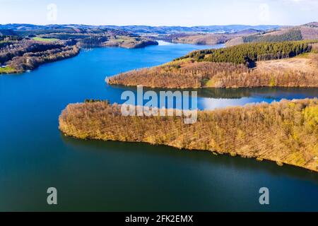 il lago di bigge in germania in primavera dall'alto Foto Stock