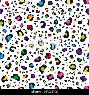 Motivo senza giunture leopardo. Jaguar, leopardo, ghepardo, imitazione di pellicce. Sfondo camouflage multicolore senza cuciture. Illustrazione Vettoriale