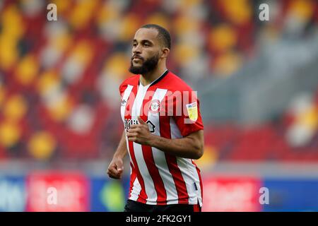 Brentford Community Stadium, Londra, Regno Unito. 27 Apr 2021. Campionato di calcio della Lega inglese, Brentford FC contro Rotherham United; Bryan Mbeumo di Brentford Credit: Action Plus Sports/Alamy Live News Foto Stock