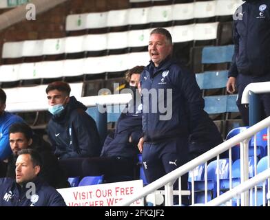 Peterborough, Regno Unito. 27 Apr 2021. Darren Ferguson (direttore di Peterborough Utd) al Peterborough United contro Doncaster Rover EFL League uno al Weston Homes Stadium di Peterborough, Cambridgeshire. Credit: Paul Marriott/Alamy Live News Foto Stock