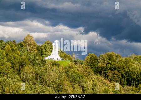 Tre croci a Vilnius, Lituania Foto Stock