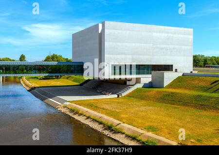 Poznan, Polonia - 6 giugno 2015: Brama Poznania - Poznan Gate Museum, museo interattivo di storia di Ostrow Tumski sulla storica isola di Ostrow Tumski a Cibin Foto Stock