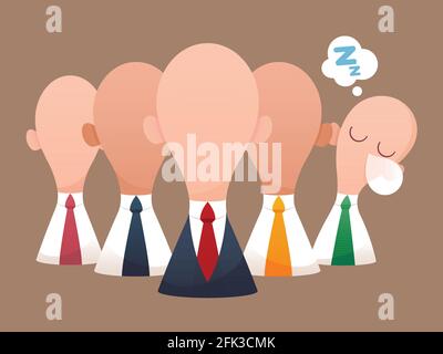 Super business team-team di super uomini d'affari, Business Concept illustrazione. Illustrazione Vettoriale