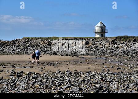 Viaggio post Covid. Località balneare Porthcawl, Bridgend, Galles del Sud si prepara per la stagione estiva 2021 dopo il blocco Foto Stock