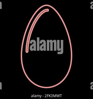 Uovo al neon è l'illustrazione vettoriale di colore rosso piatta stile immagine chiara Illustrazione Vettoriale