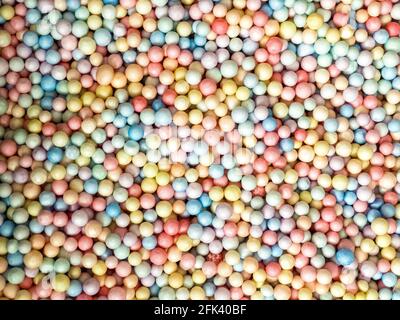 Sfere in polietilene espanso per sfondi Foto Stock