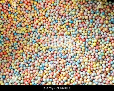 Sfere in polietilene espanso per sfondi Foto Stock