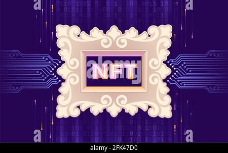 NFT - Token non fungibile Illustrazione Vettoriale