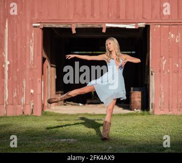 Cowgirl Ballerina Foto Stock