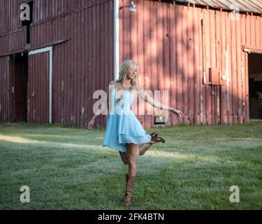 Cowgirl Ballerina Foto Stock