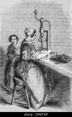 industrie des aiguilles en france, le magazin pittoresque, editeur edouard charton, 1860 Foto Stock