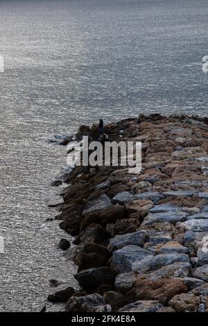 Foto tratta a Savona sul lungo mare dopo un temporaneo Foto Stock