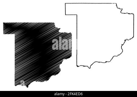 Sauk County, stato del Wisconsin (contea degli Stati Uniti, Stati Uniti d'America, Stati Uniti) mappa vettoriale, schizzo della mappa Sauk Illustrazione Vettoriale