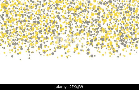 Caduta di confetti. Sfondo con punti gialli e grigi. Vettore Illustrazione Vettoriale