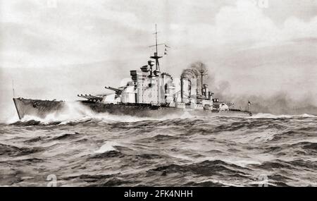 HMS King George V. di navi da guerra britanniche, pubblicato nel 1940 Foto Stock