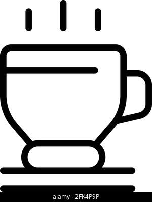 Icona tè dormiente. Contorno Sleeping tè vettore icona per web design isolato su sfondo bianco Illustrazione Vettoriale