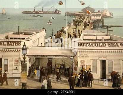 Molo di Clacton-on-Sea in Essex circa 1890-1900 Foto Stock