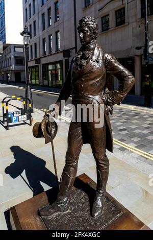 Inghilterra, Londra, Westminster, St.James's, Jermyn Street, Beau Brummell statue *** Local Caption *** Regno Unito, Gran Bretagna, Gran Bretagna, Gran Bretagna, e Foto Stock