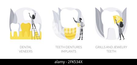 Illustrazioni vettoriali di concetto astratto di estetica dei denti. Illustrazione Vettoriale