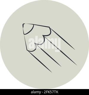 Icona del vettore del logo ART della linea a matita. Illustrazione Vettoriale